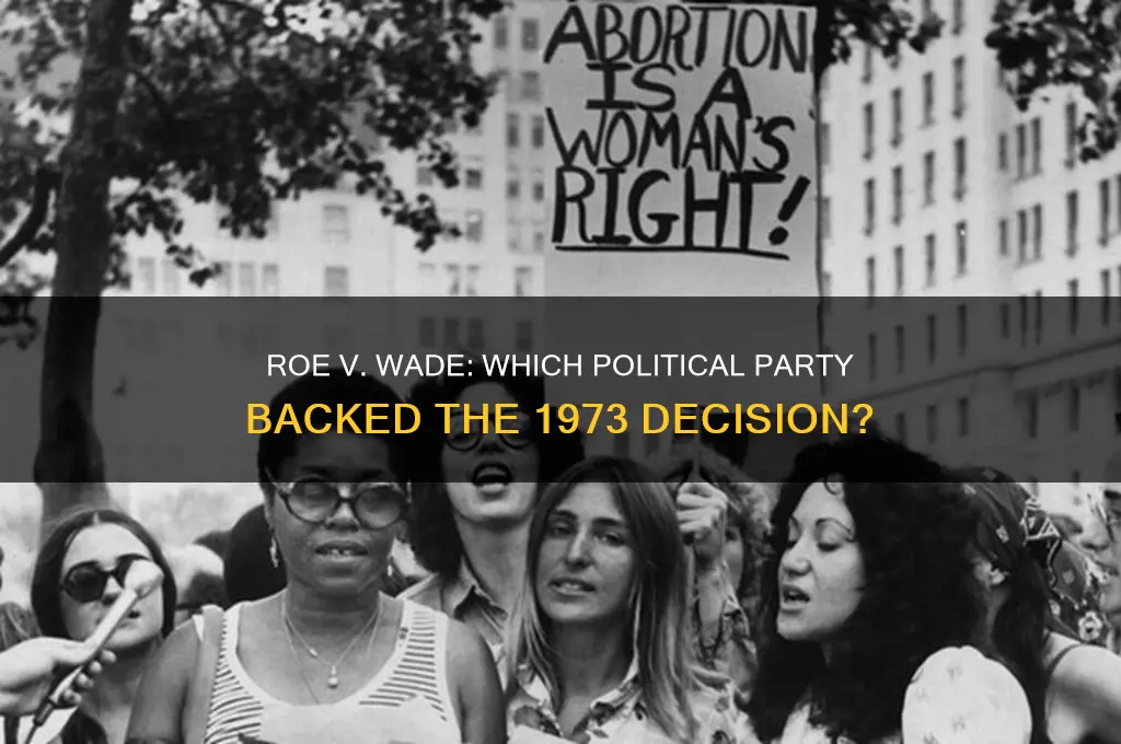 which political party supported roe vs wade in 1973