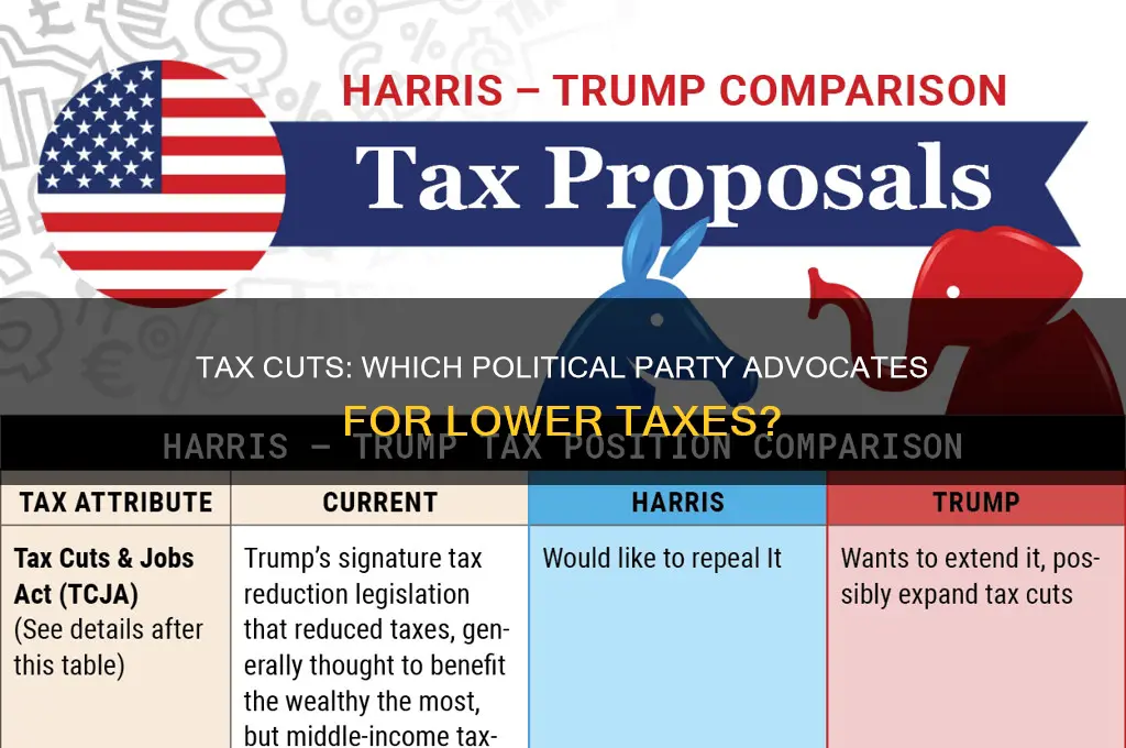 which political party supports tax cuts