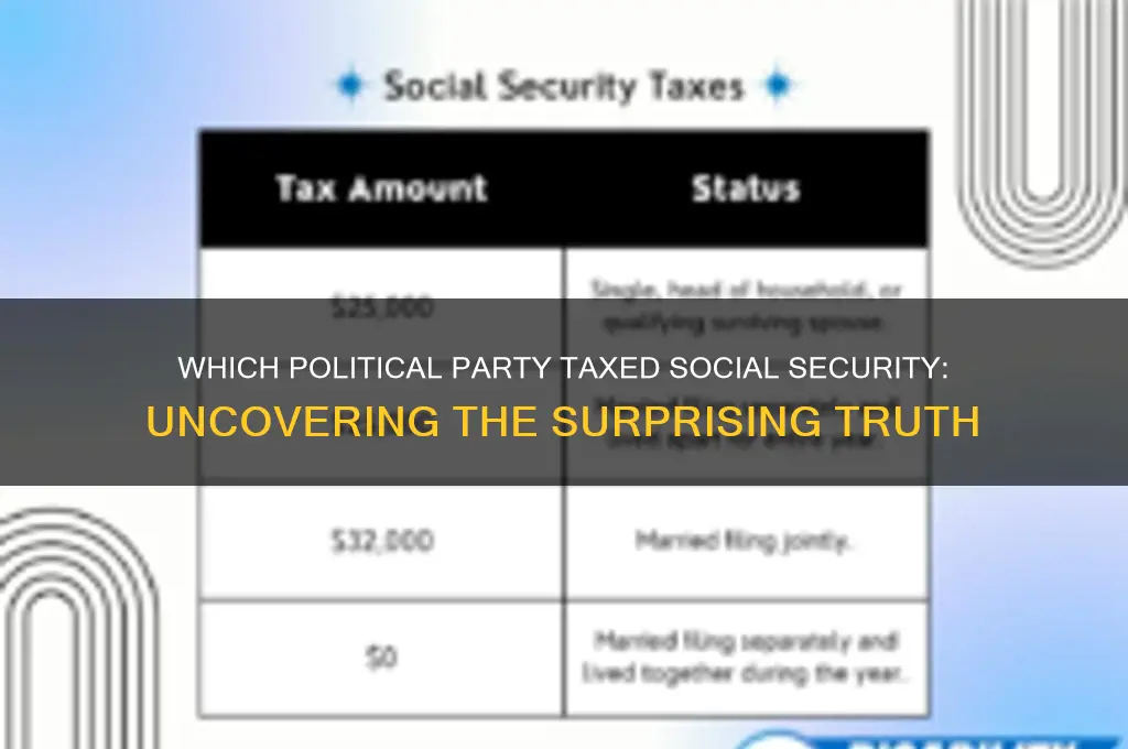 which political party taxed social security