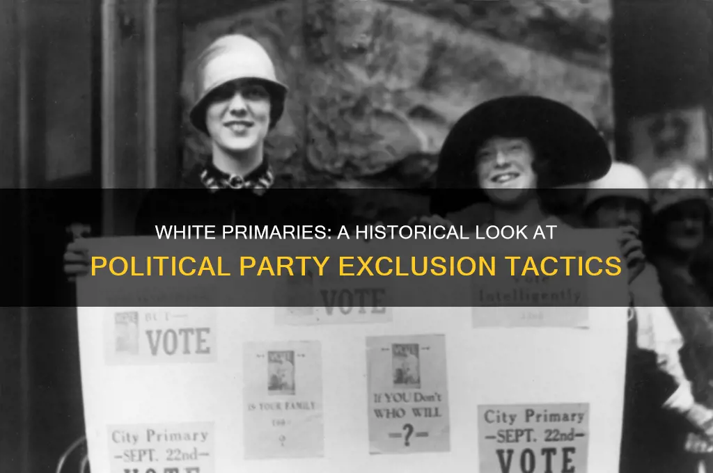 which political party used white primaries