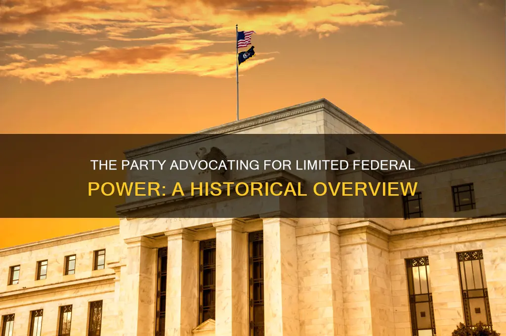 which political party wanted a weak federal government