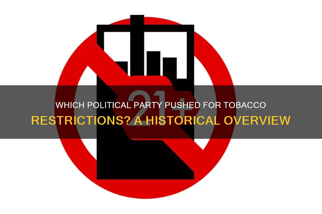 which political party wanted to put restrictions on tabacco