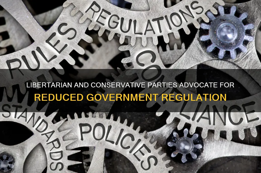 which political party wants less government regulation