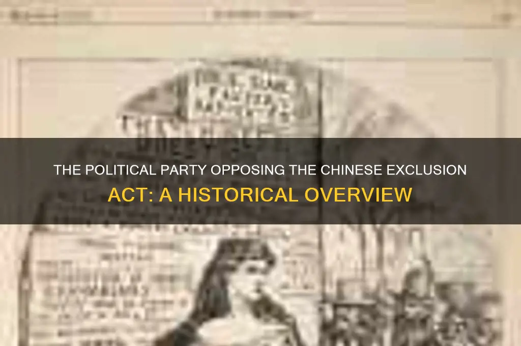 which political party was against the chinese exhibition act