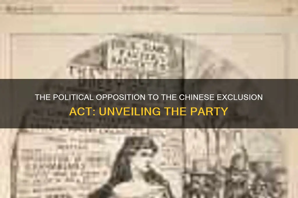 which political party was against the chinese exivisstion act