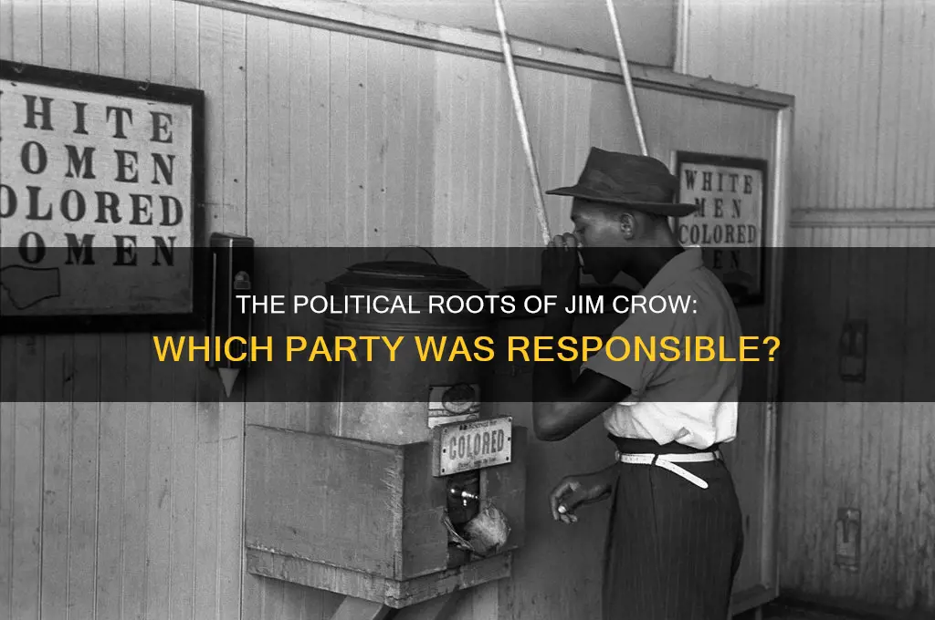 which political party was behin jim crow
