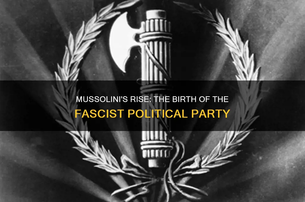 which political party was created by mussolini