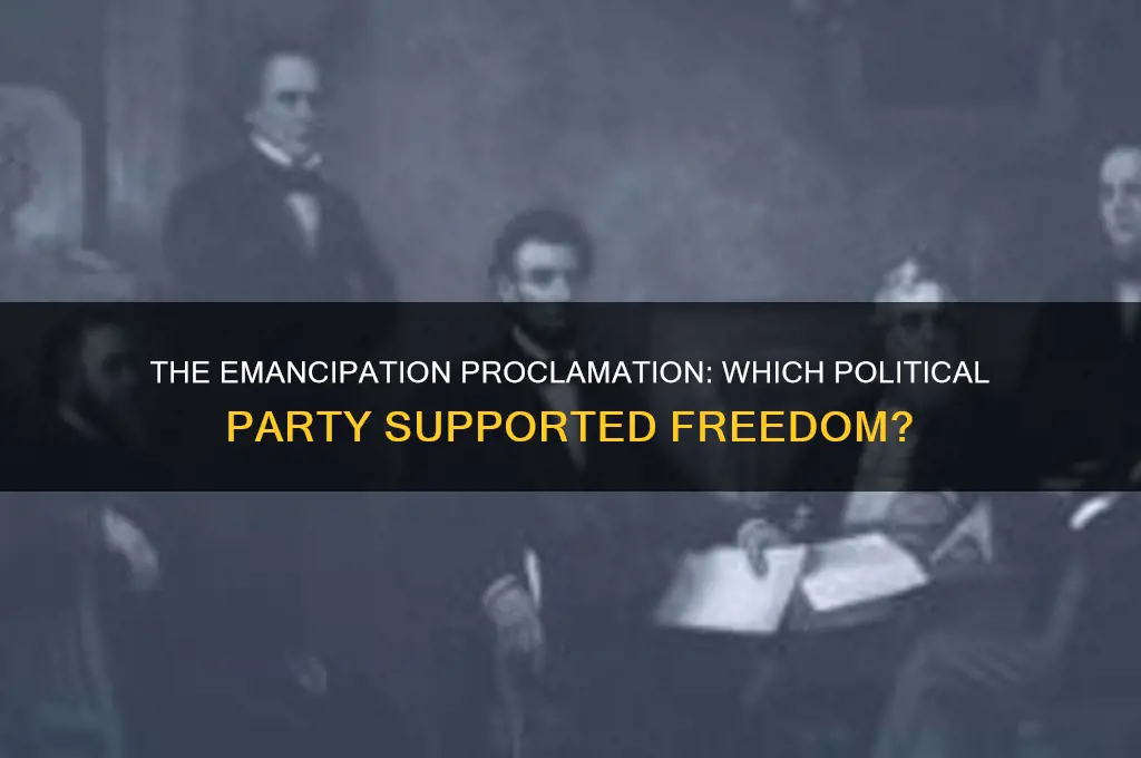 which political party was for the empancipation proclamation