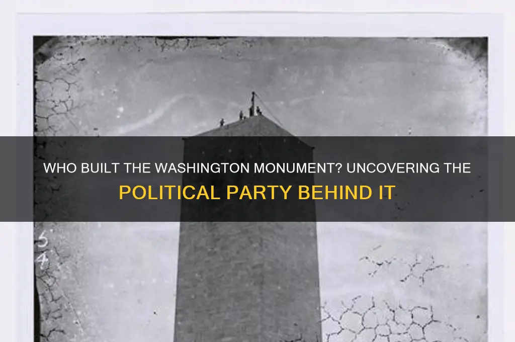 which political party was in charge of the washigton monument
