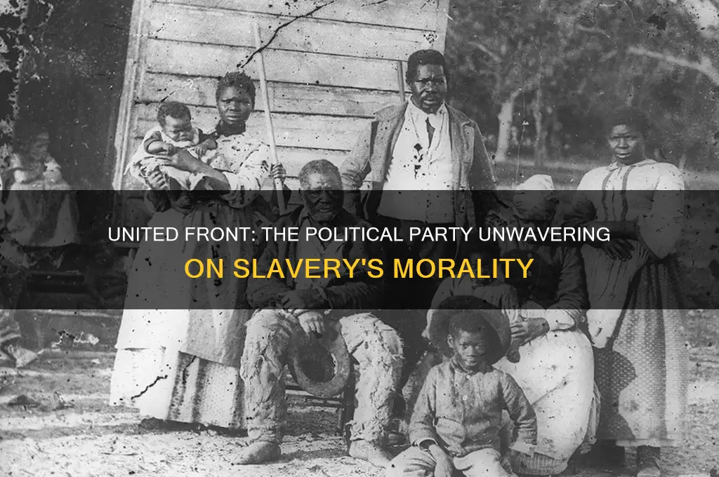 which political party was not divided over slavery