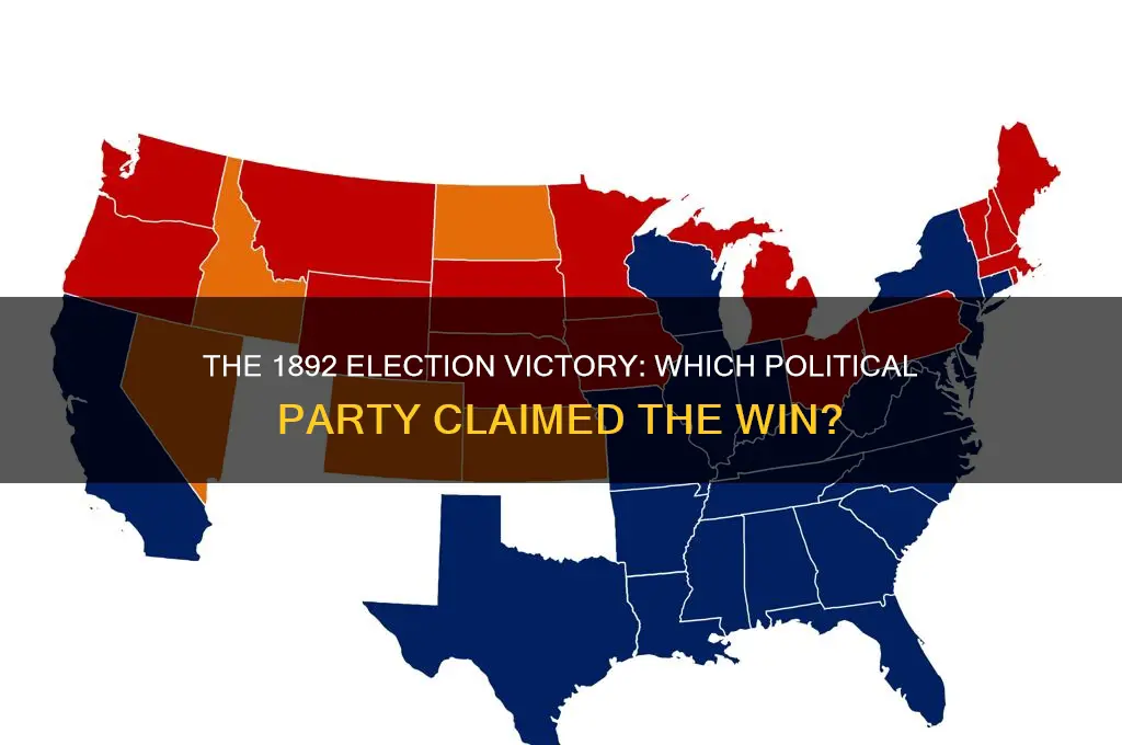 which political party won the 1892 election