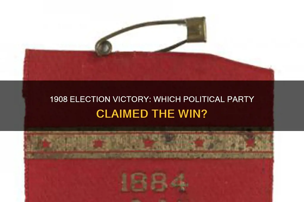 which political party won the 1908 election