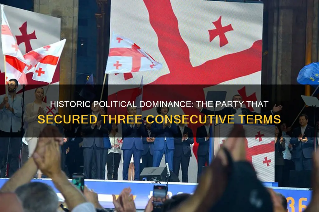 which political party won three terms