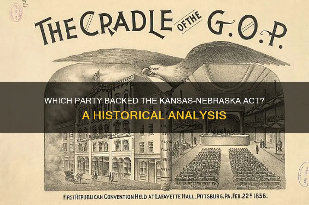 which political party would have supported the kansas nebraska act
