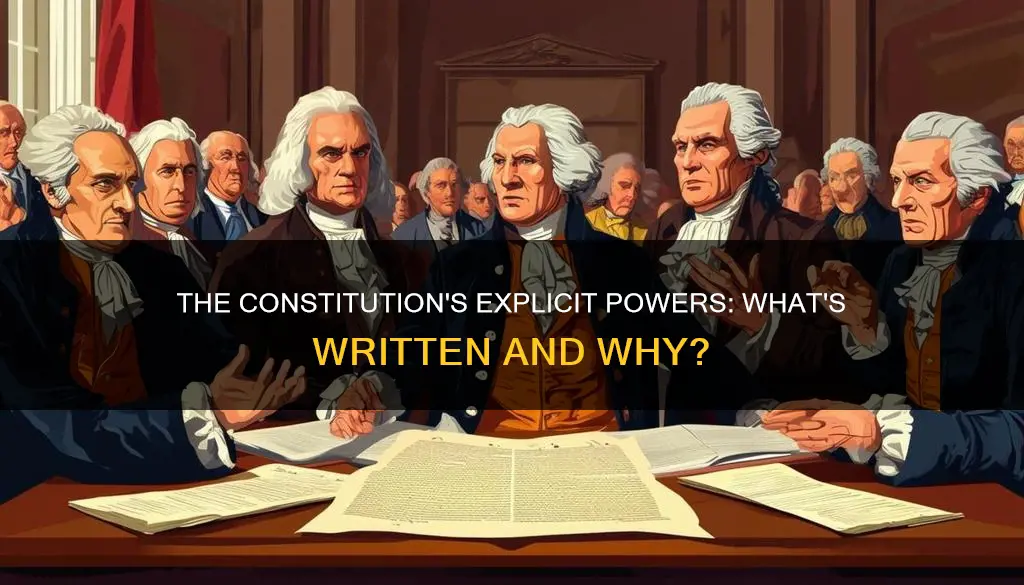 which powers are specifically written into the constitution chegg