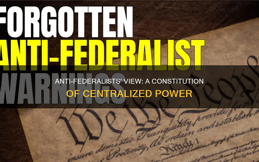 which statement best describes the anti-federalist view of the constitution