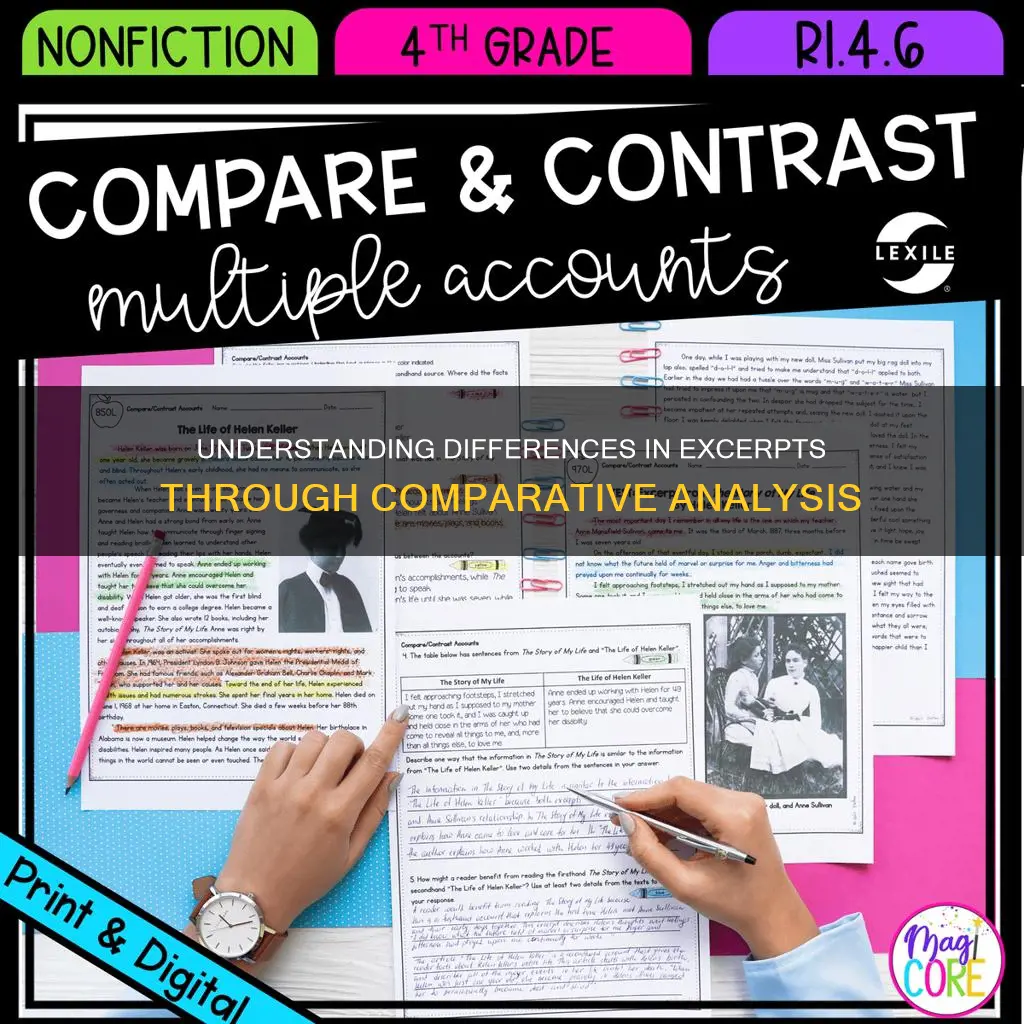 which statement best describes the difference between these excerpts