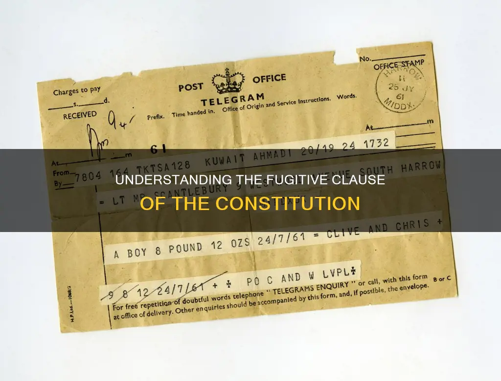 which statement best summarizes the fugitive clause of the constitution