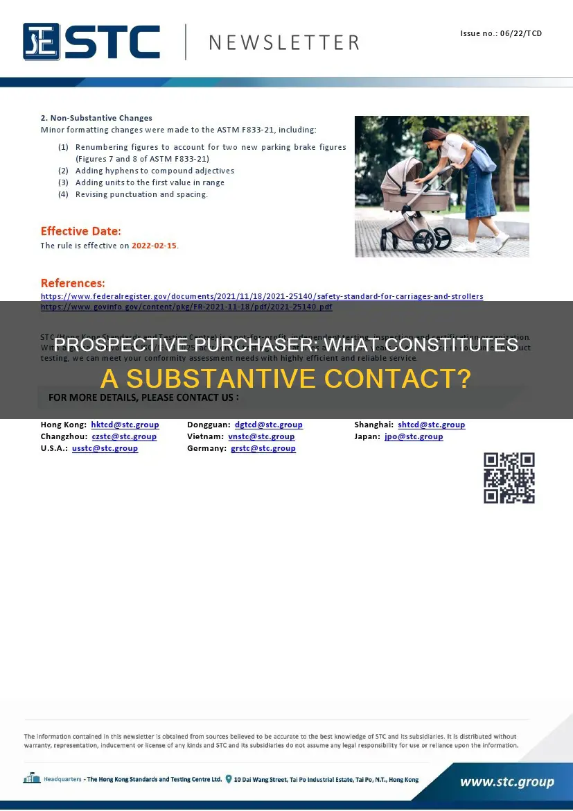 which statement by prospective purchaser would constitute a subatantive contact