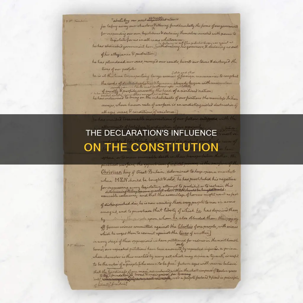 which statement from the declaration of independence influence the constitution