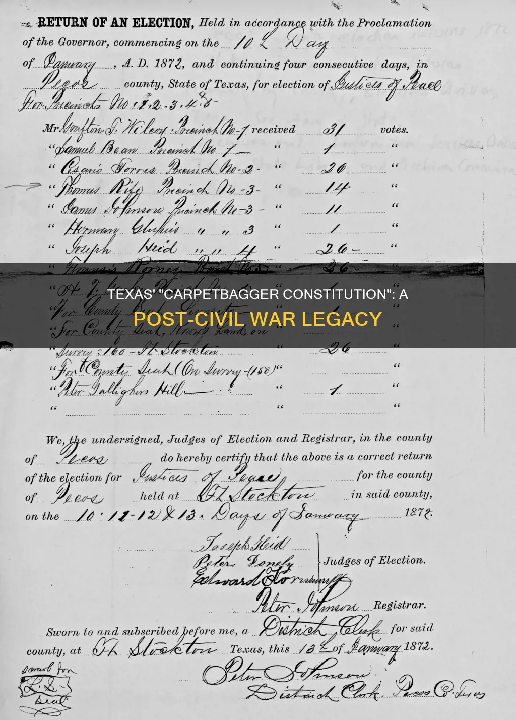 which texas constitution is called the carpetbagger