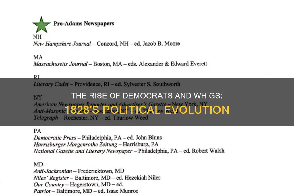 which two political parties had evolved by 1828