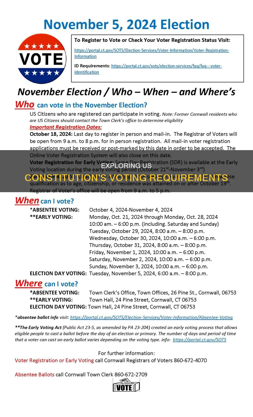 which voting requirements are outlined in the us constitution