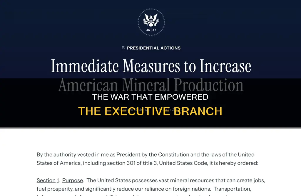 which war led to executive power under the constitution