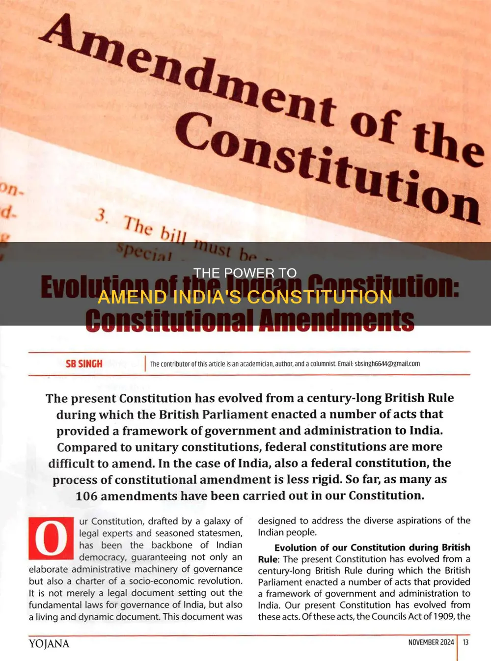 who amends the constitution of india