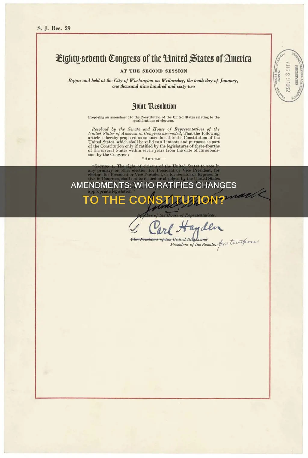 who are proposed amendments to the constitution ratified by