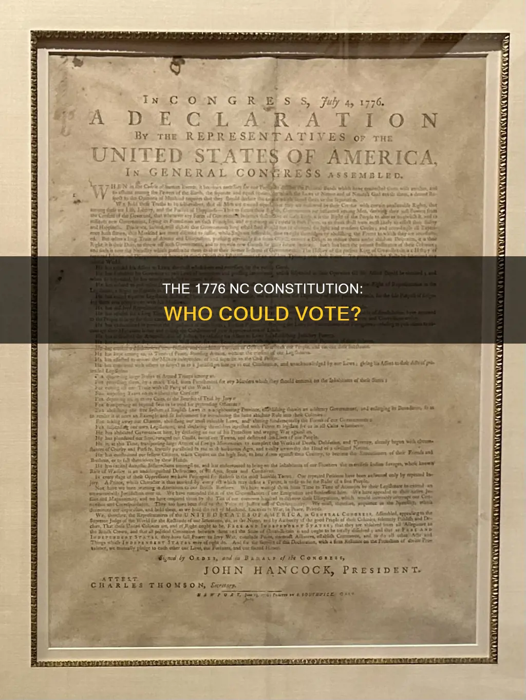 who could vote in the 1776 nc constitution