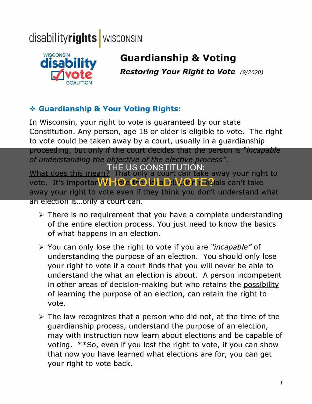 who could vote in the u s constitution