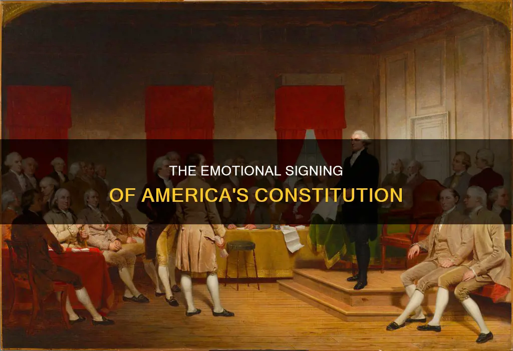 who cried while signing the constitution