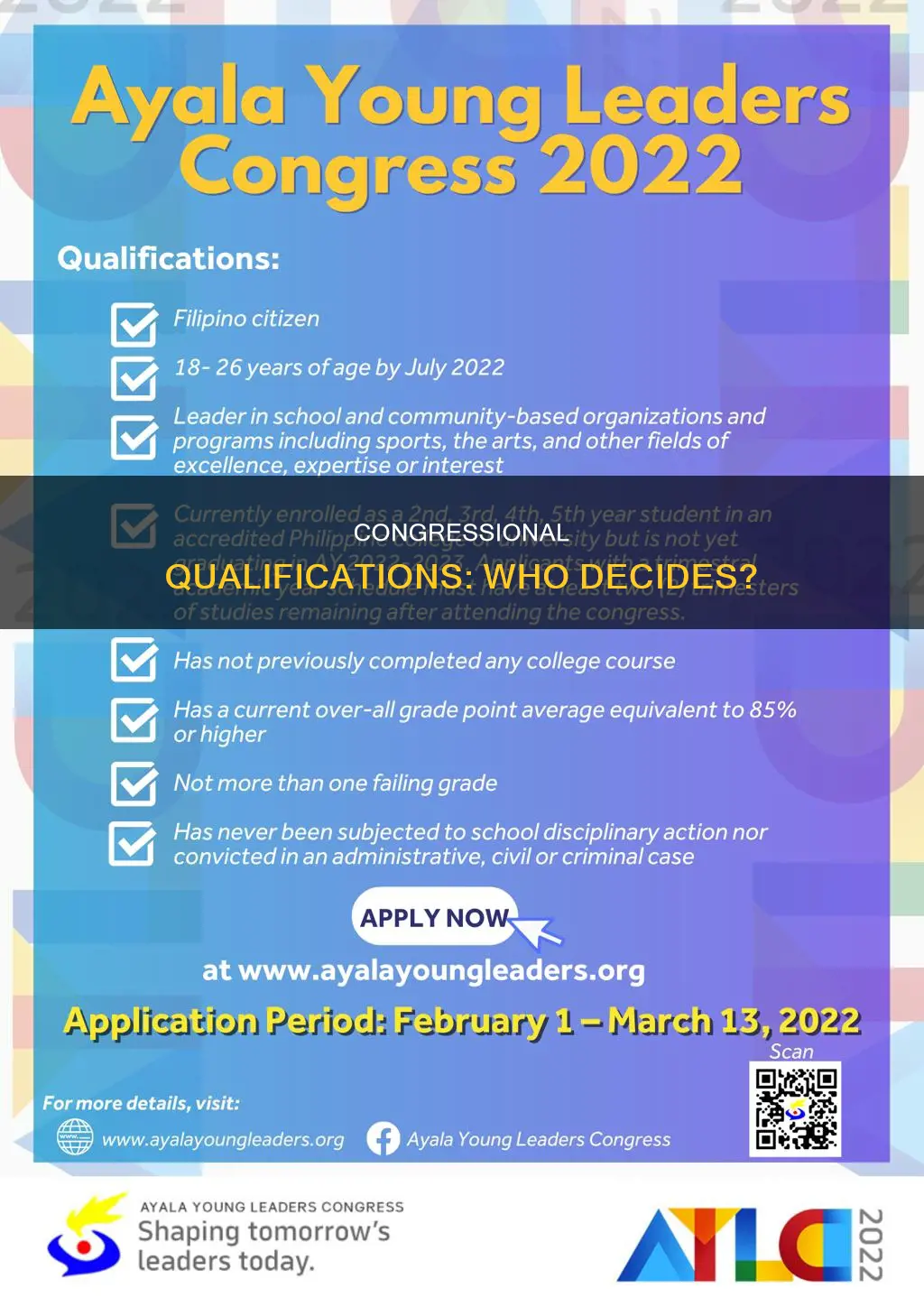 who determines the qualifications of members of congress constitution