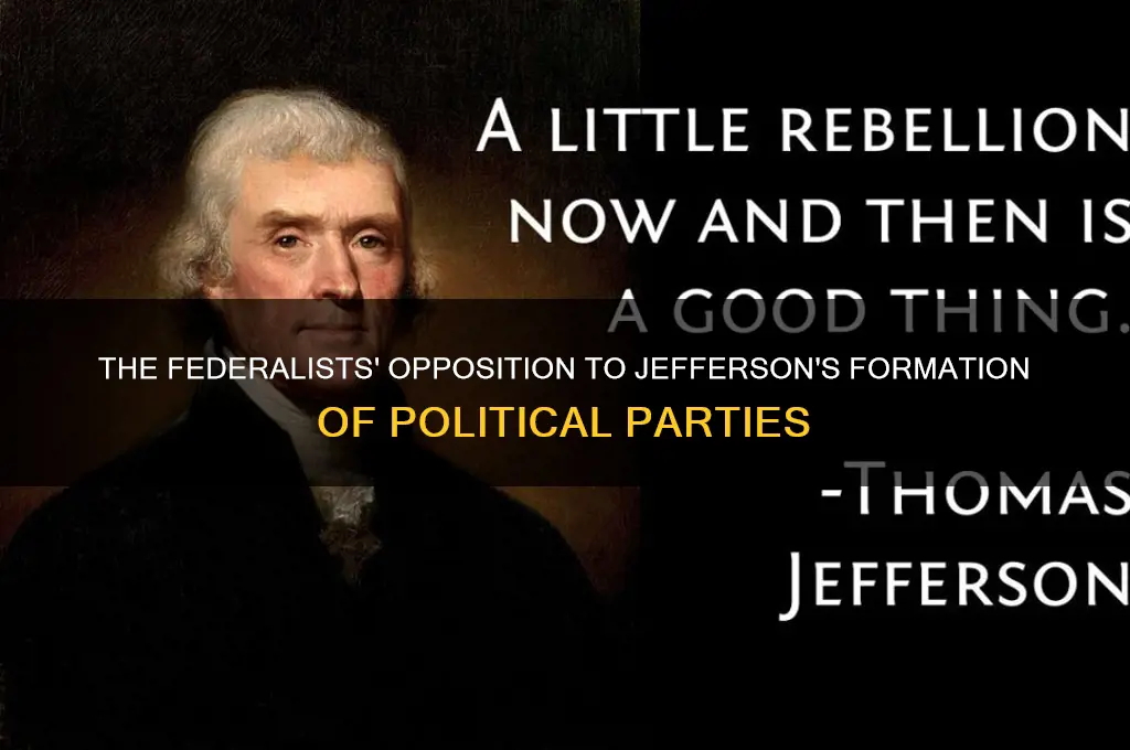 who disagreed with jefferson forming first political parties