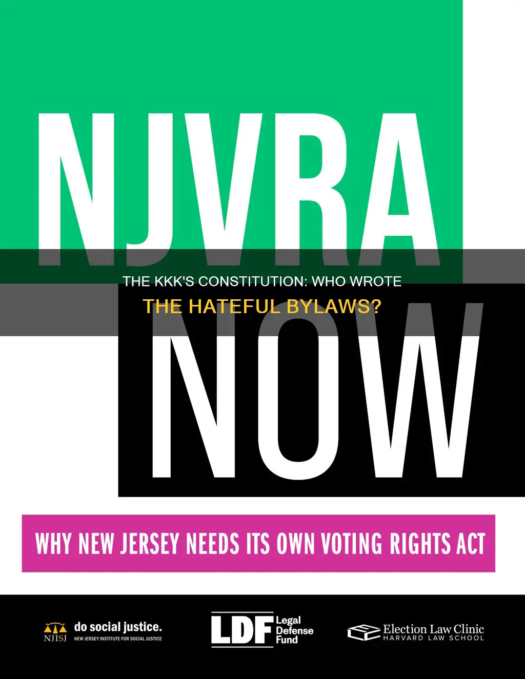 who drafted the constitution and bylaws of kkk