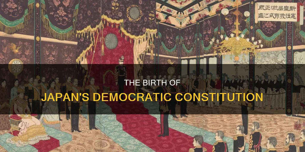 who drafted the democratic constitution of postwar japan