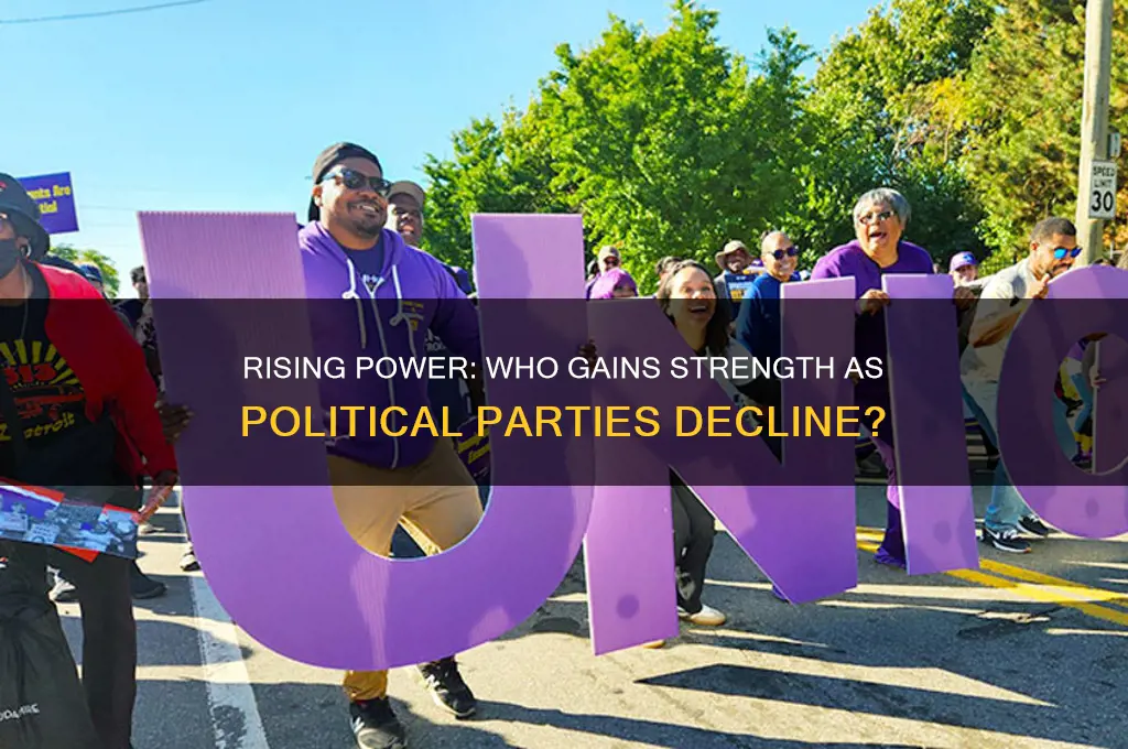 who gains strength as political parties decline