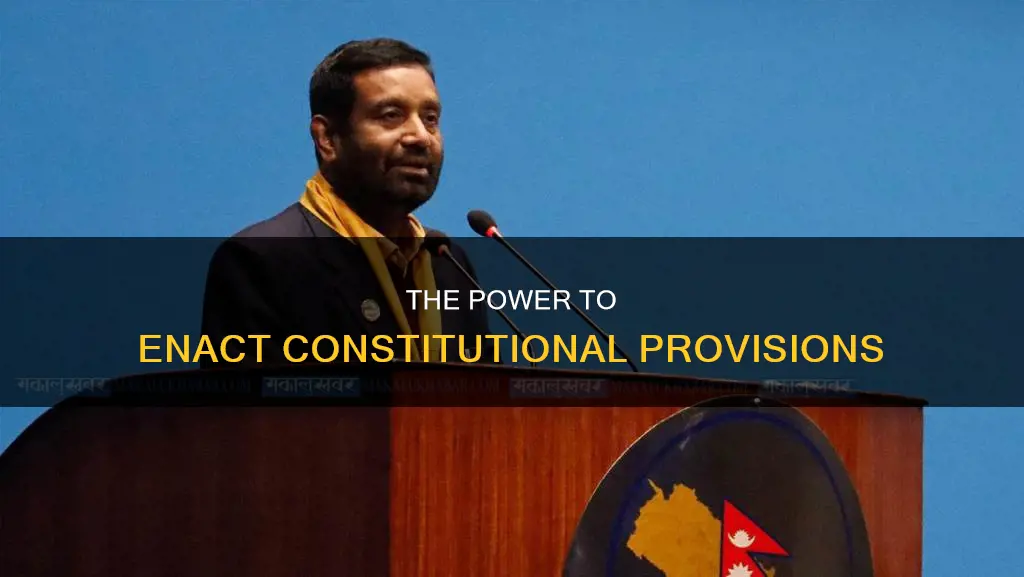 who holds the power to implement provisions of the constitution