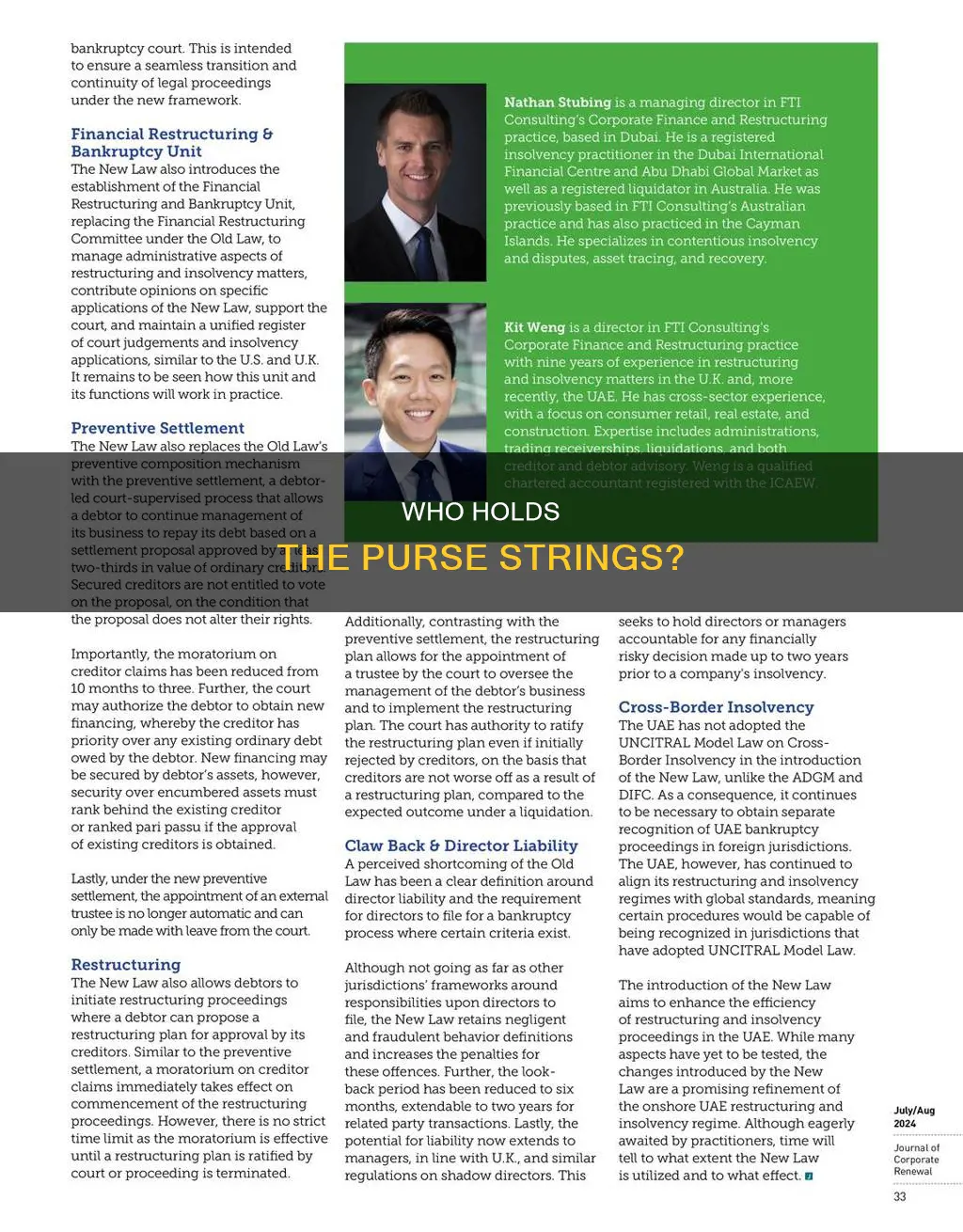 who is responsible to pay back all debts constitution