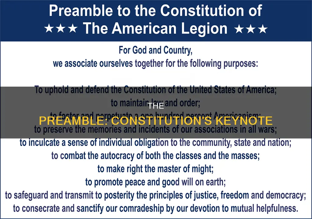 who said preamble is the keynote to the constitution