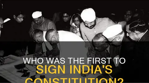 who signed the constitution of india first