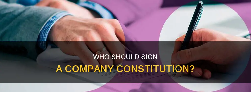 who signs a company constitution