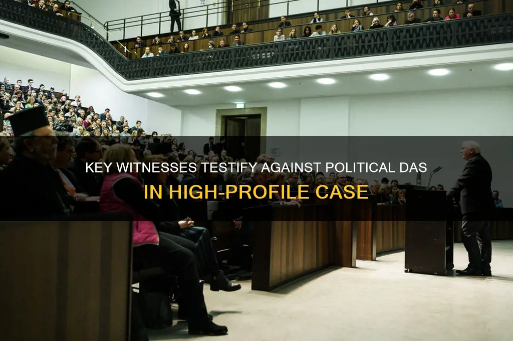 who testified against political das