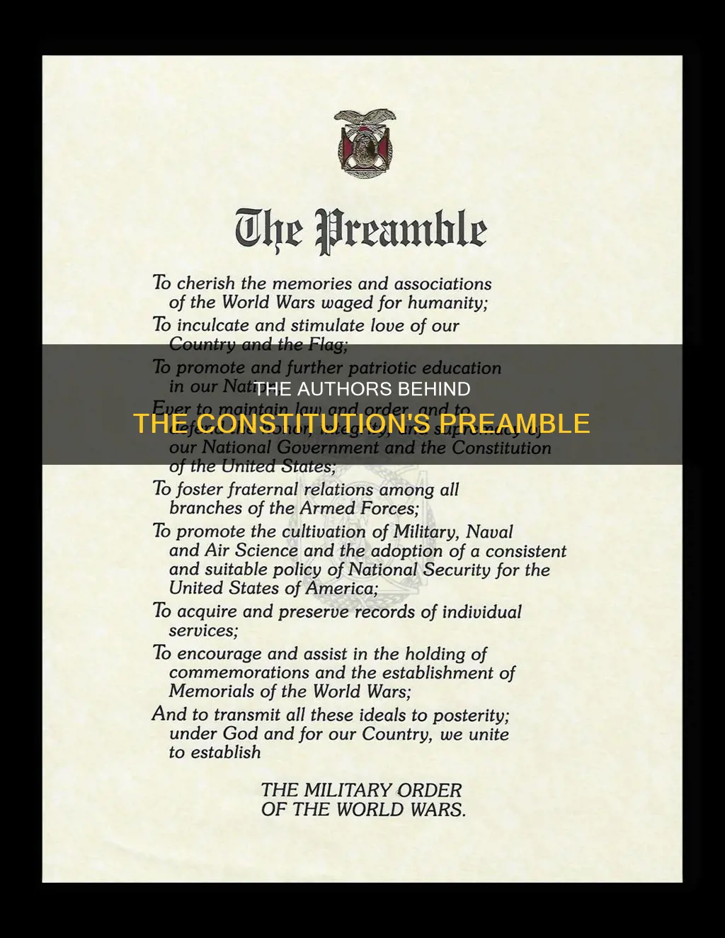 who was the authors of the preamble to the constitution