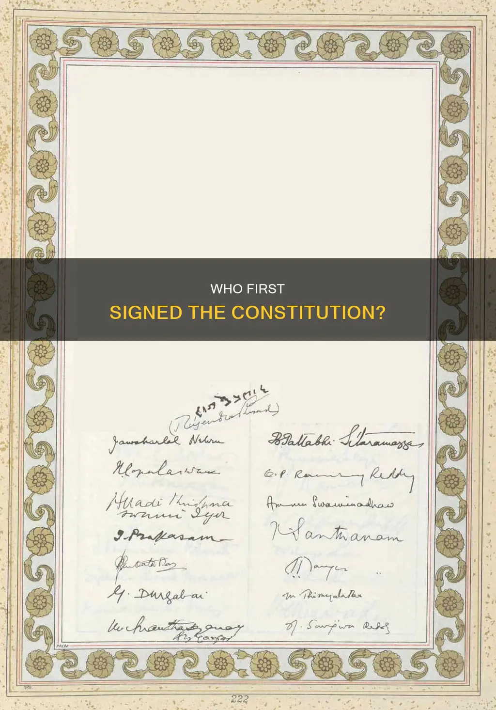 who was the first delegate to sign the constitution