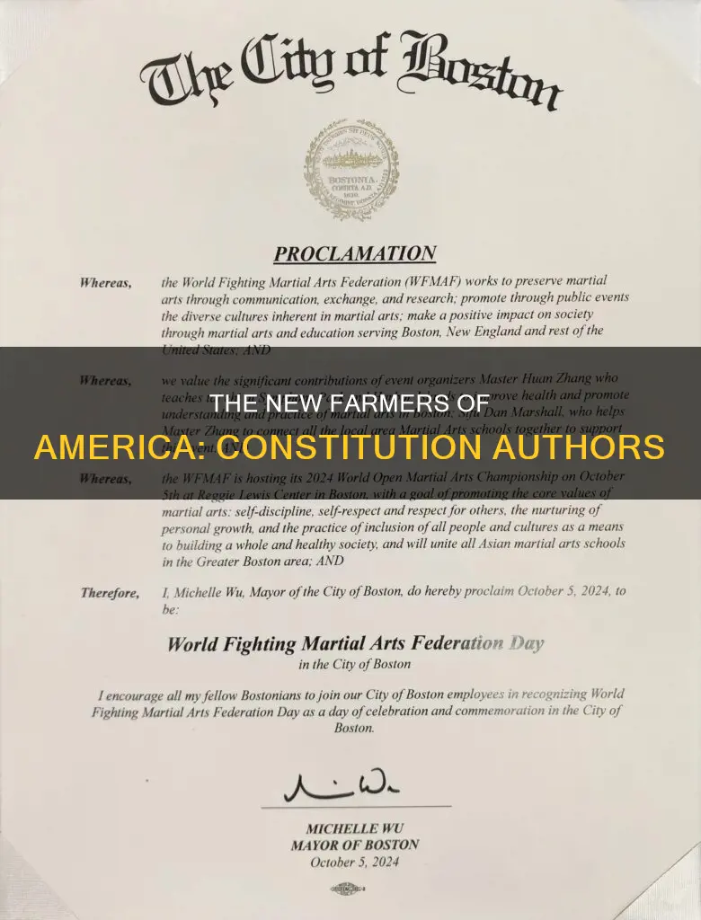 who wrote the new farmers of america constitution