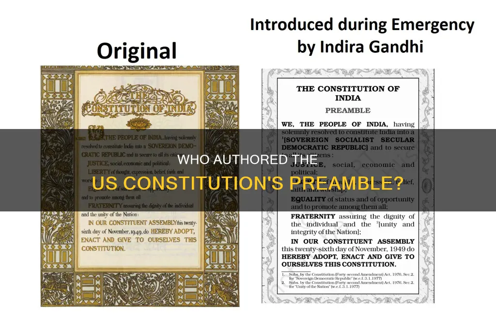who wrote the preamble of the us constitution