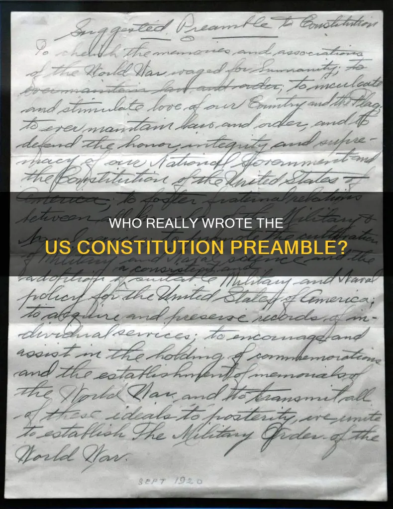 who wrote the preamble to the us constitution
