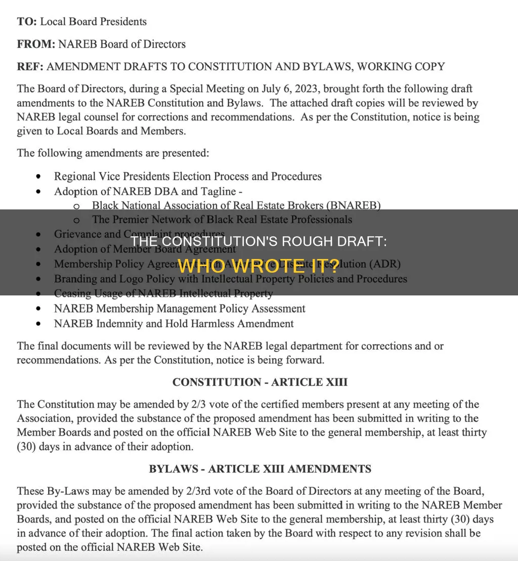 who wrote the rough draft of the constitution